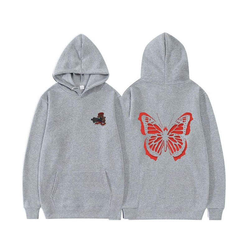 Hip Hop Playboi Carti Red Butterfly Hoodie | PlayboyMerch Store