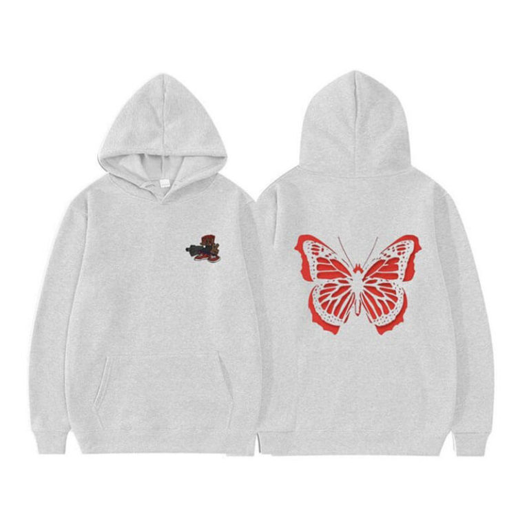 Hip Hop Playboi Carti Red Butterfly Hoodie | PlayboyMerch Store