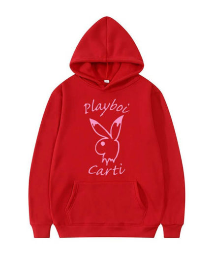 Playboi Carti Ghost Bunny Hoodie red